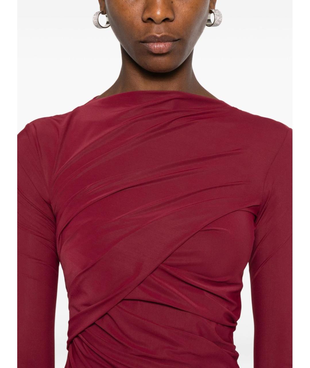 AMAZUIN Бордовое полиамидовое вечернее платье, фото 2