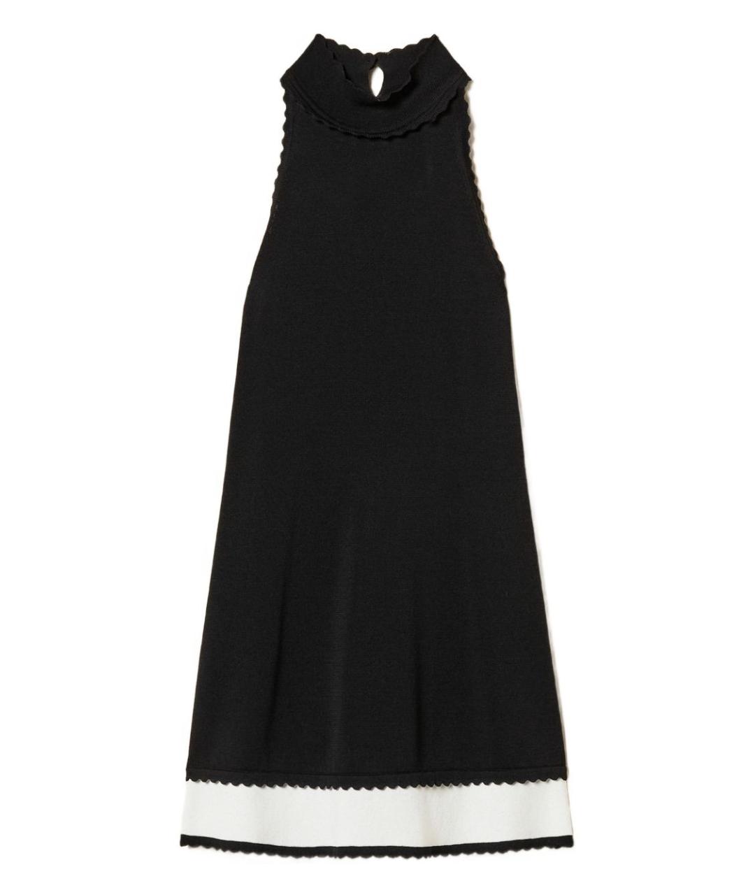 TWIN-SET Черное вискозное повседневное платье, фото 1