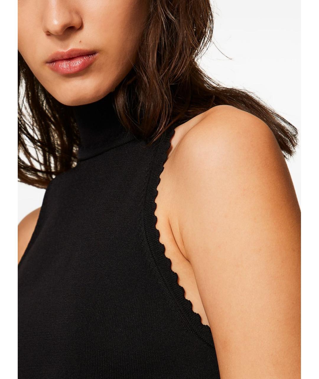 TWIN-SET Черное вискозное повседневное платье, фото 2