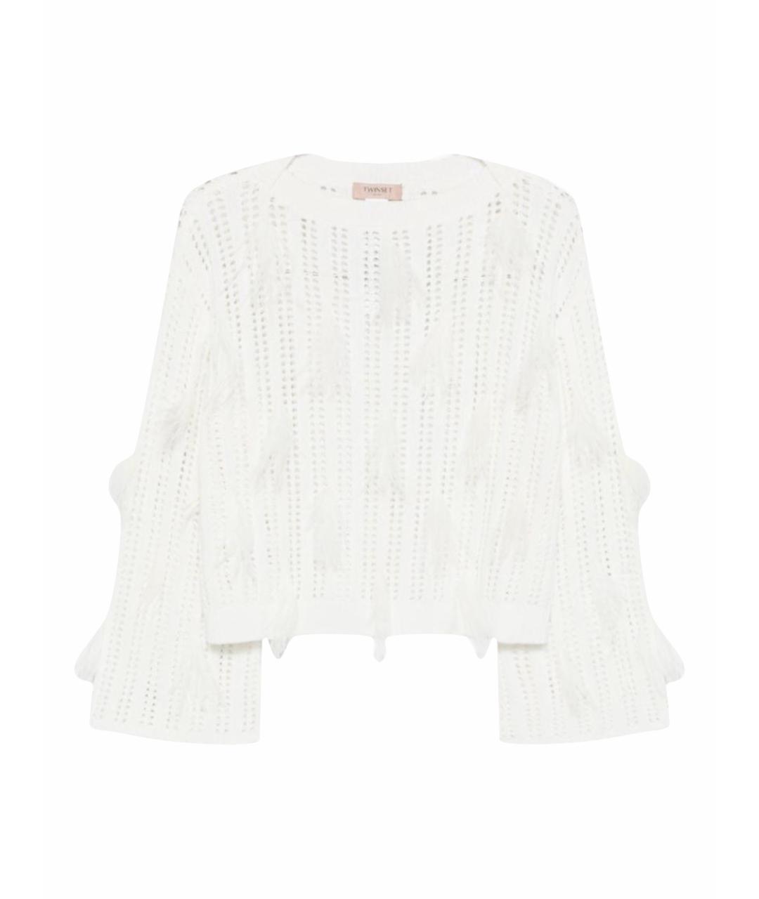 TWIN-SET Белый хлопковый джемпер / свитер, фото 1