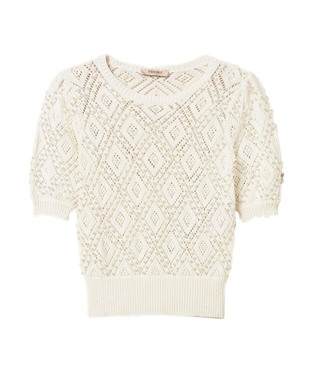 TWIN-SET Бежевый хлопковый джемпер / свитер, фото 1