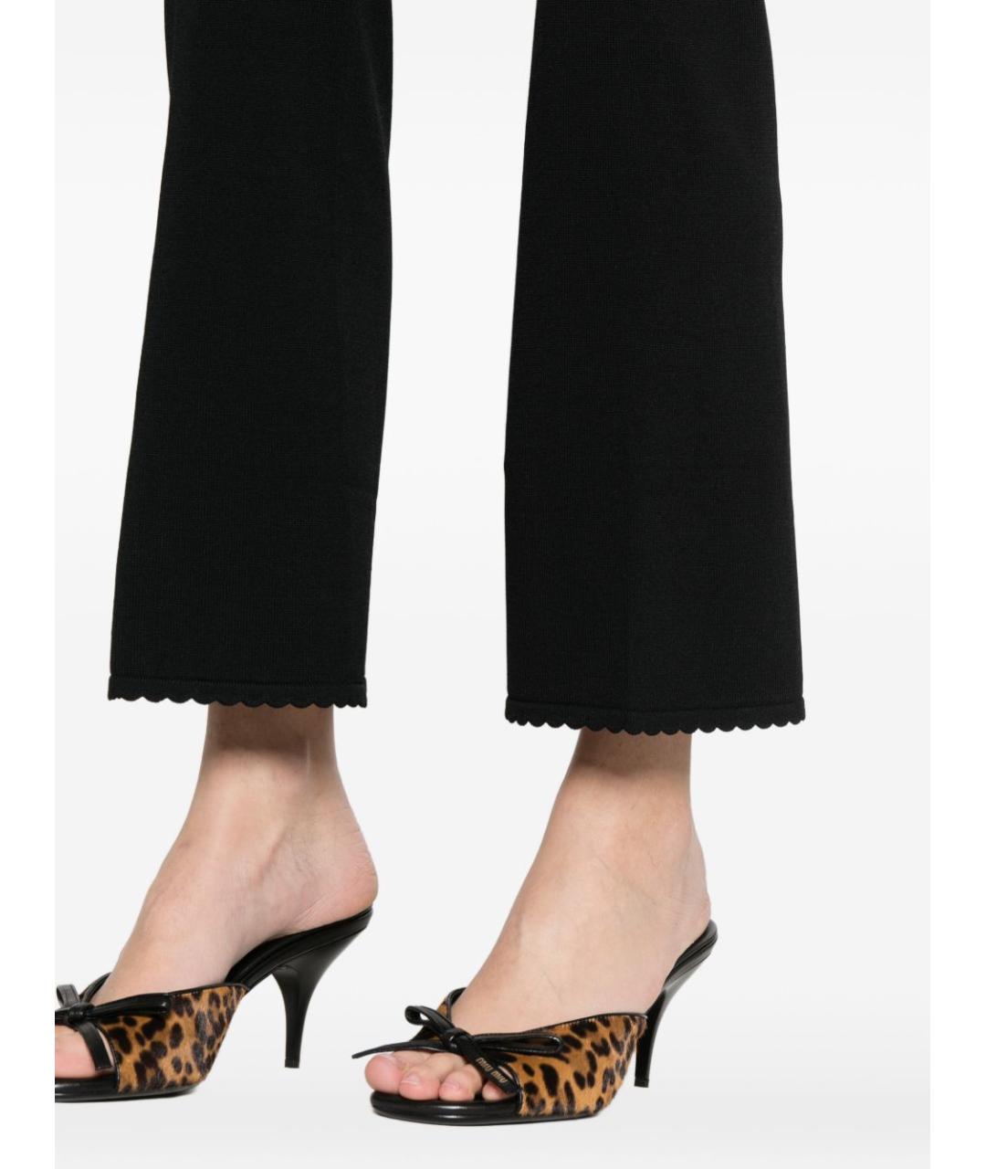 TWIN-SET Черные вискозные прямые брюки, фото 2