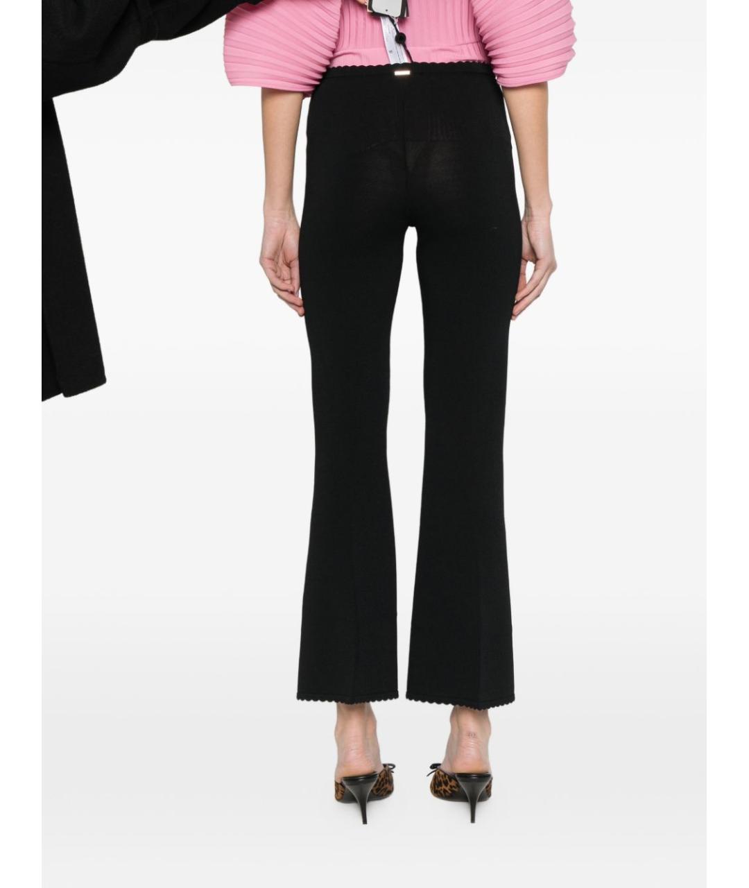 TWIN-SET Черные вискозные прямые брюки, фото 3