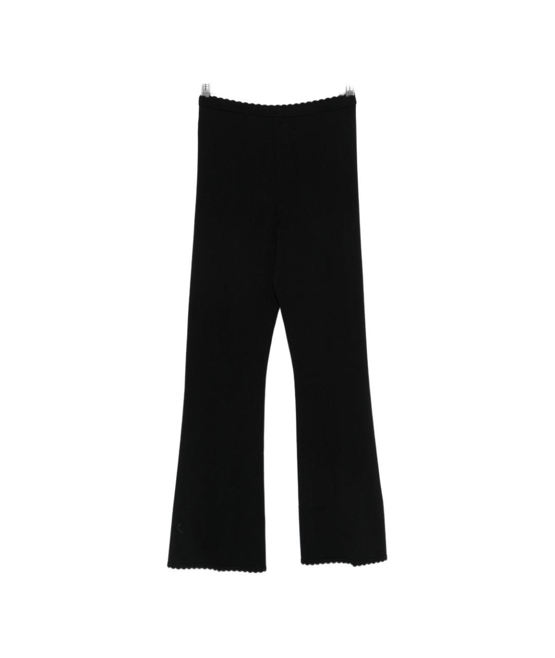 TWIN-SET Черные вискозные прямые брюки, фото 1