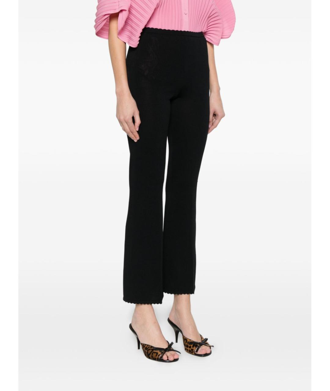 TWIN-SET Черные вискозные прямые брюки, фото 5