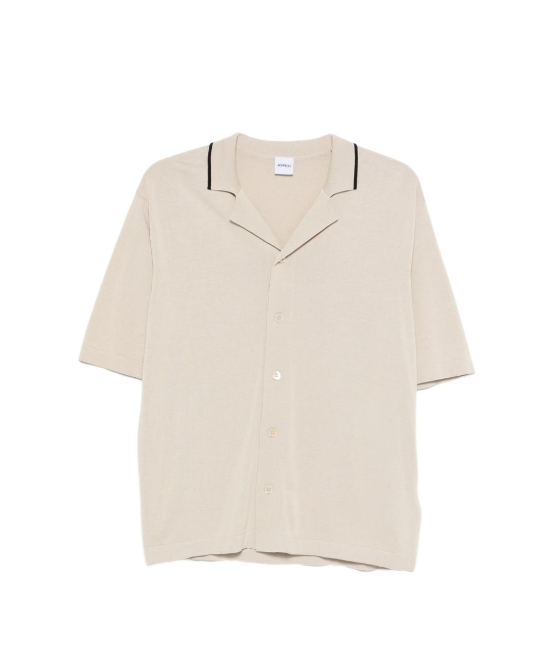 ASPESI Бежевая хлопковая кэжуал рубашка, фото 1