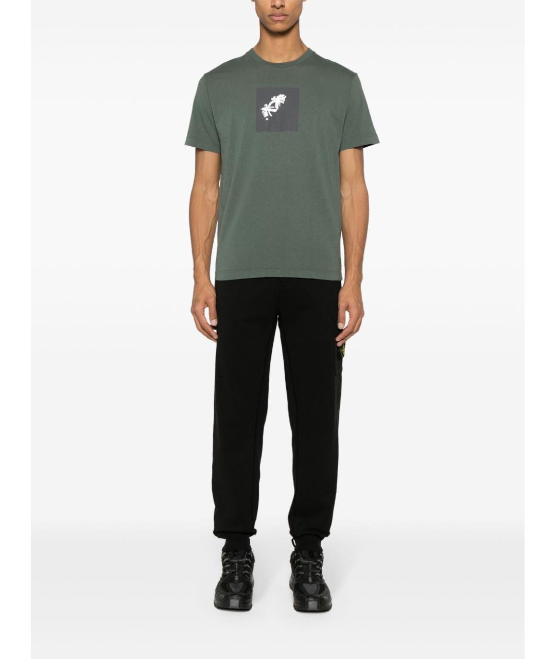 STONE ISLAND Черные хлопковые повседневные брюки, фото 4