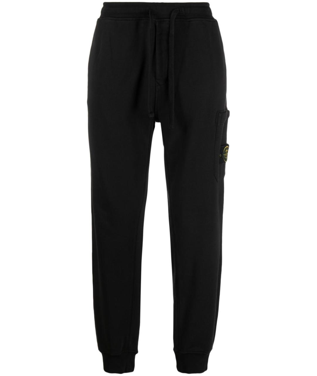 STONE ISLAND Черные хлопковые повседневные брюки, фото 1