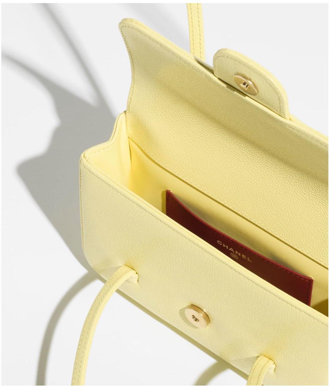 CHANEL Желтая кожаная сумка через плечо, фото 3