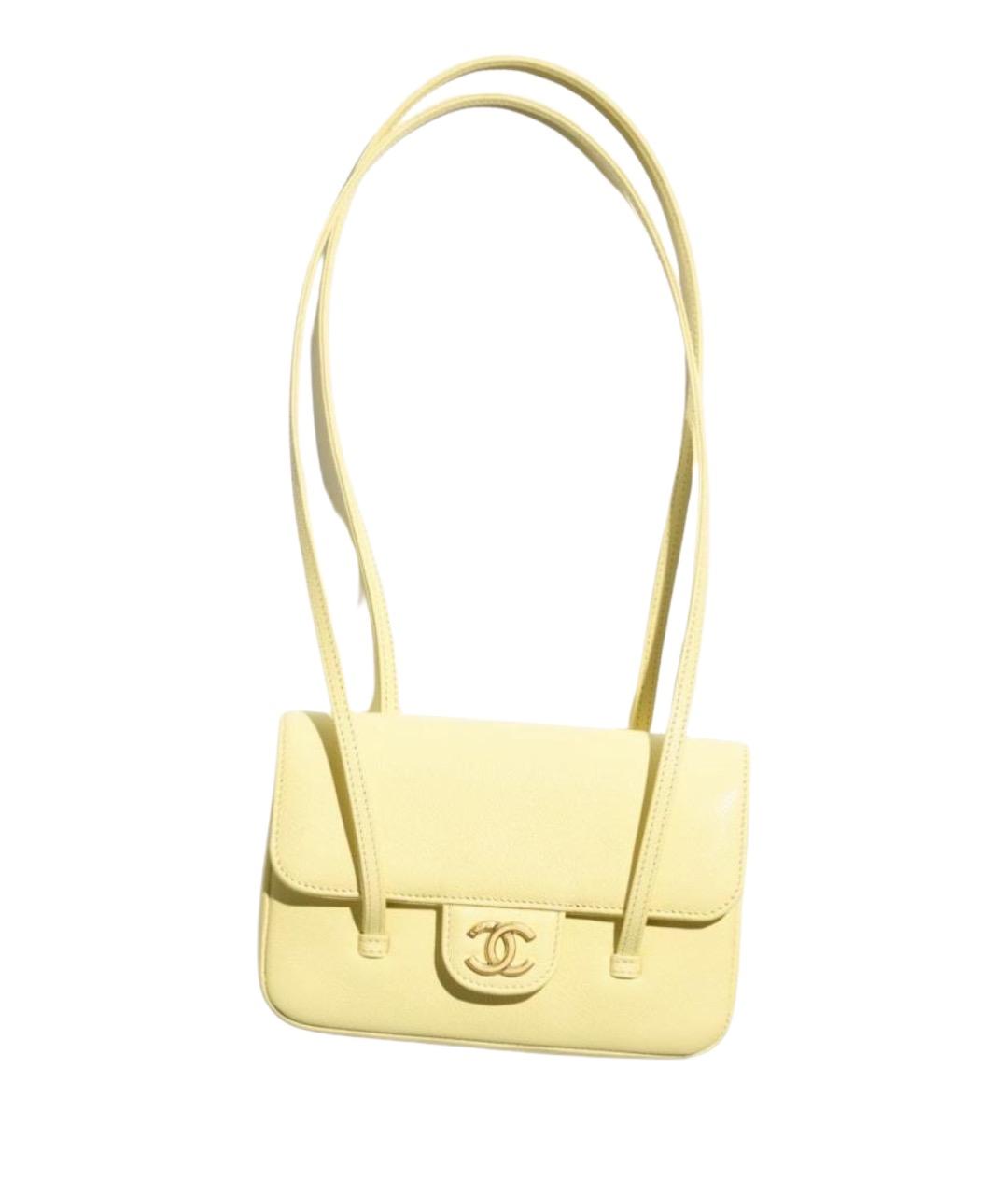 CHANEL Желтая кожаная сумка через плечо, фото 1