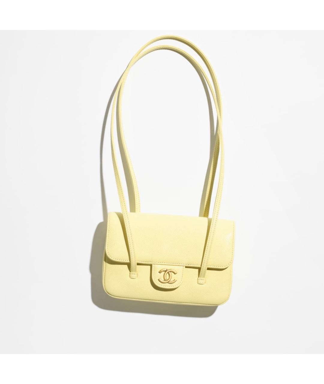 CHANEL Желтая кожаная сумка через плечо, фото 4