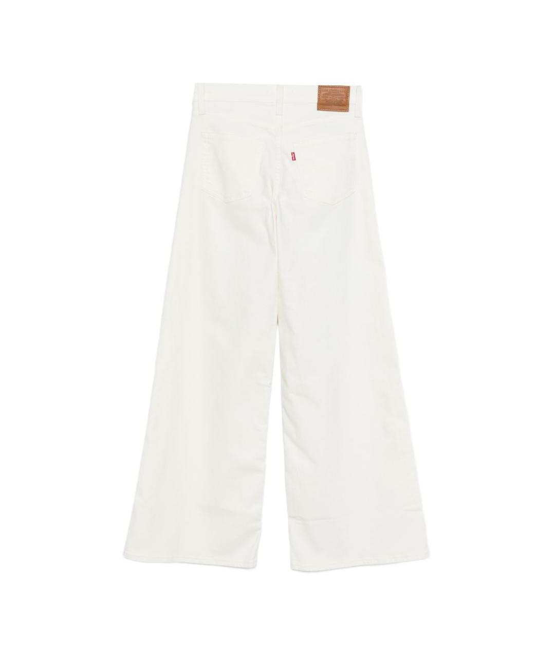 LEVI'S Белые хлопковые прямые джинсы, фото 3