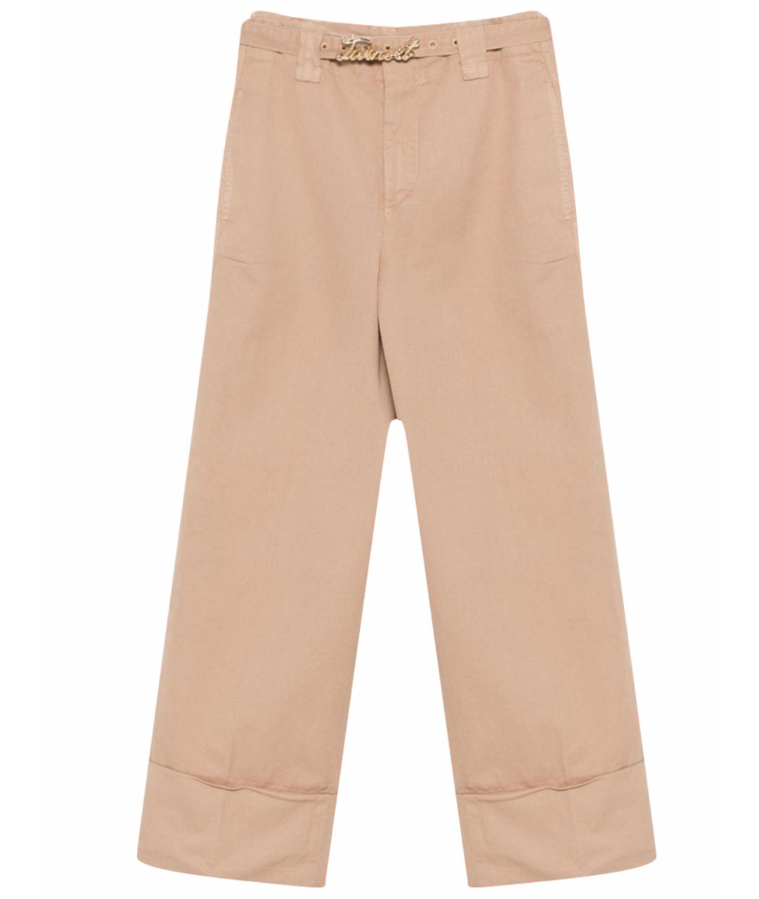 TWIN-SET Бежевые хлопковые прямые брюки, фото 7