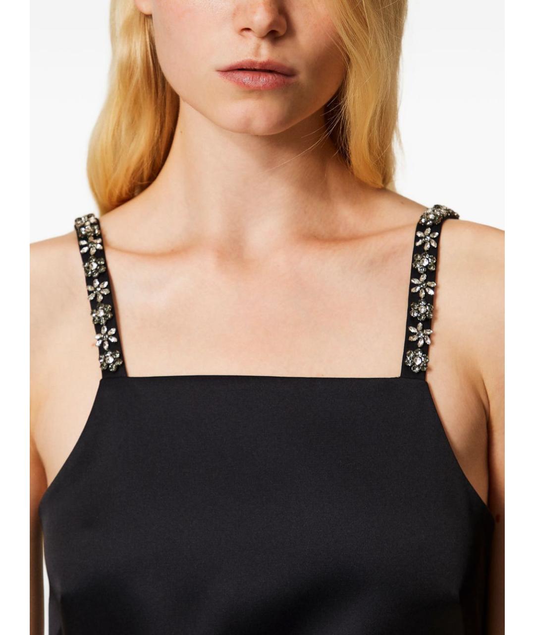 TWIN-SET Черное полиамидовое платье, фото 4