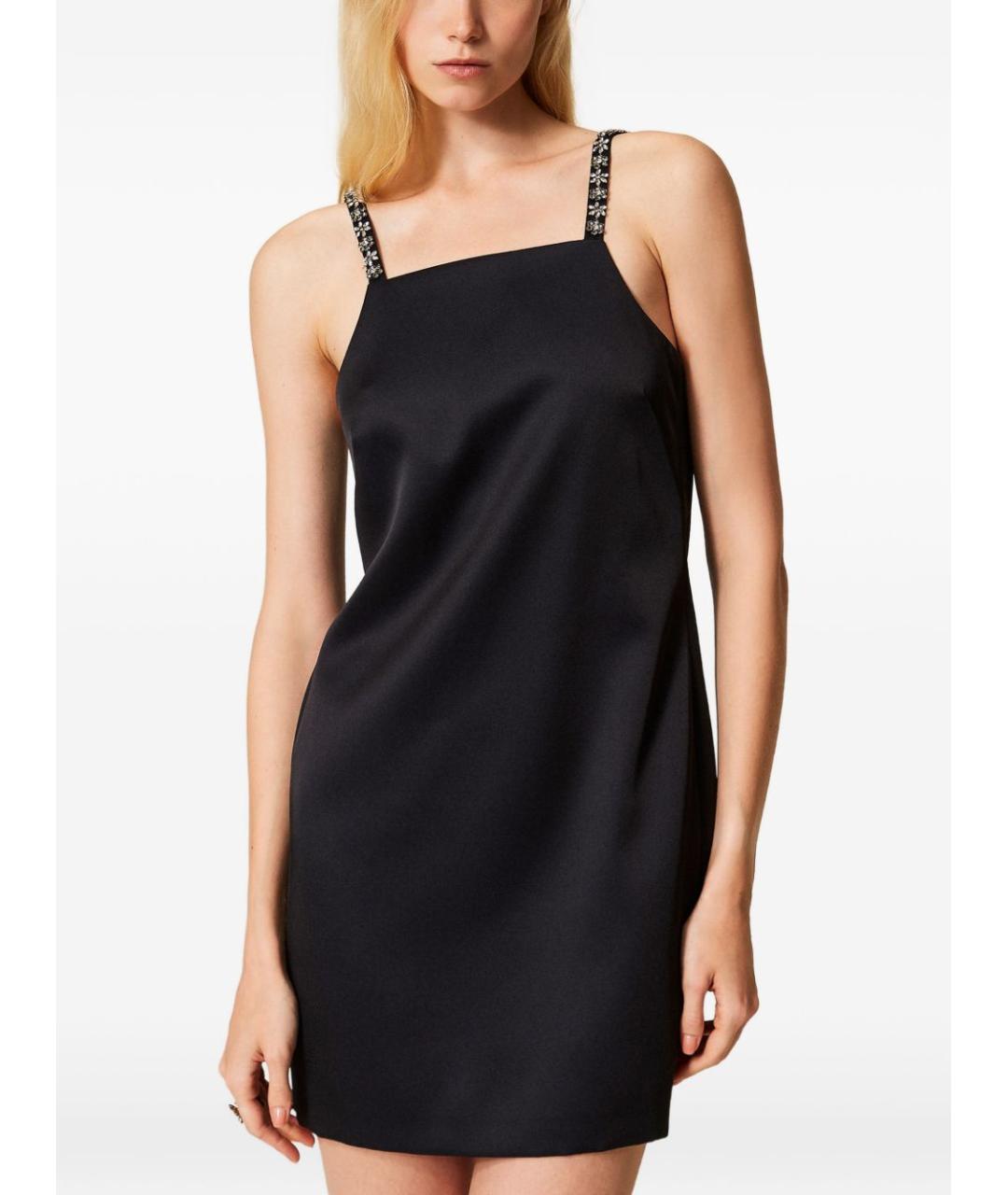 TWIN-SET Черное полиамидовое платье, фото 3