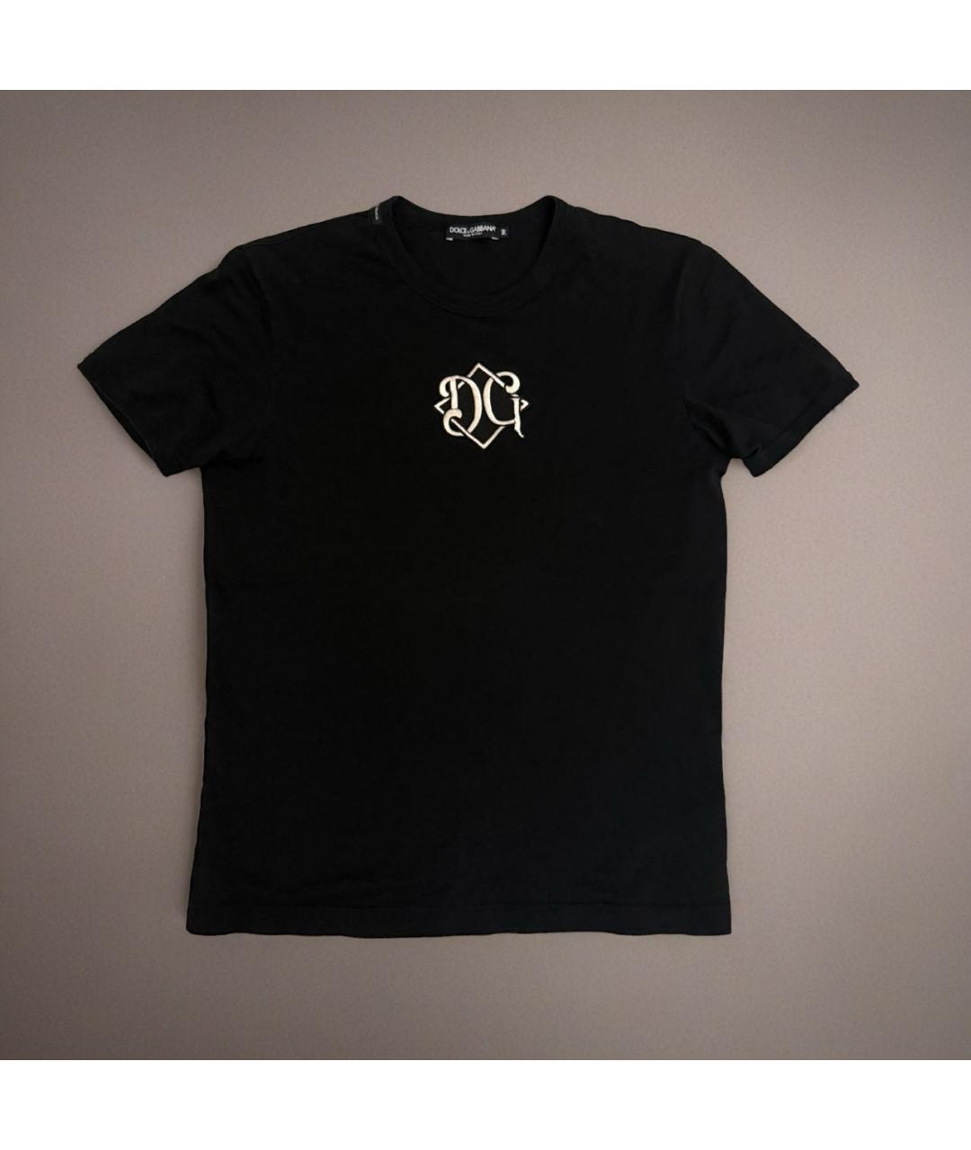 DOLCE&GABBANA Черная хлопковая футболка, фото 3