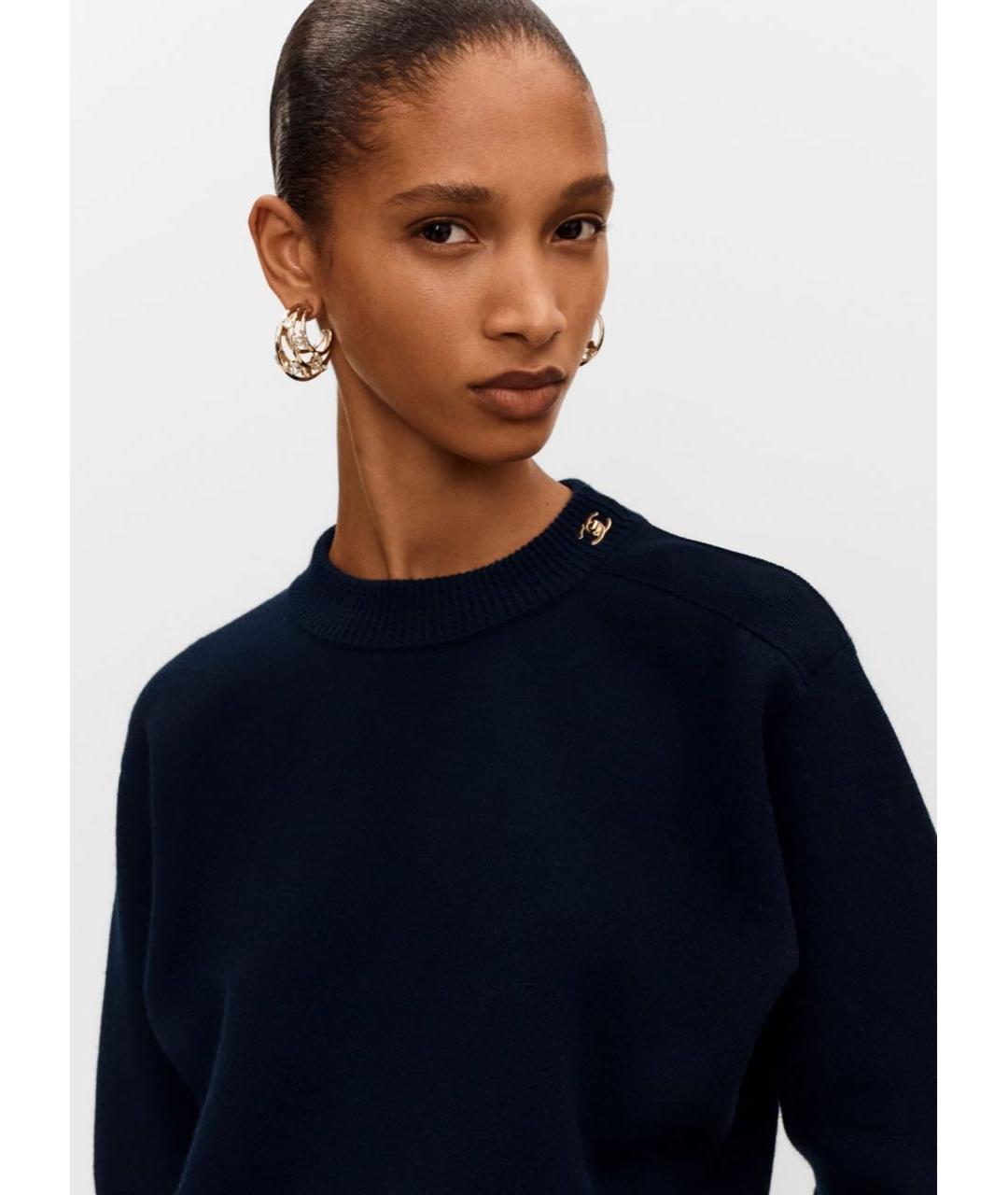 CHANEL Темно-синий кашемировый джемпер / свитер, фото 3