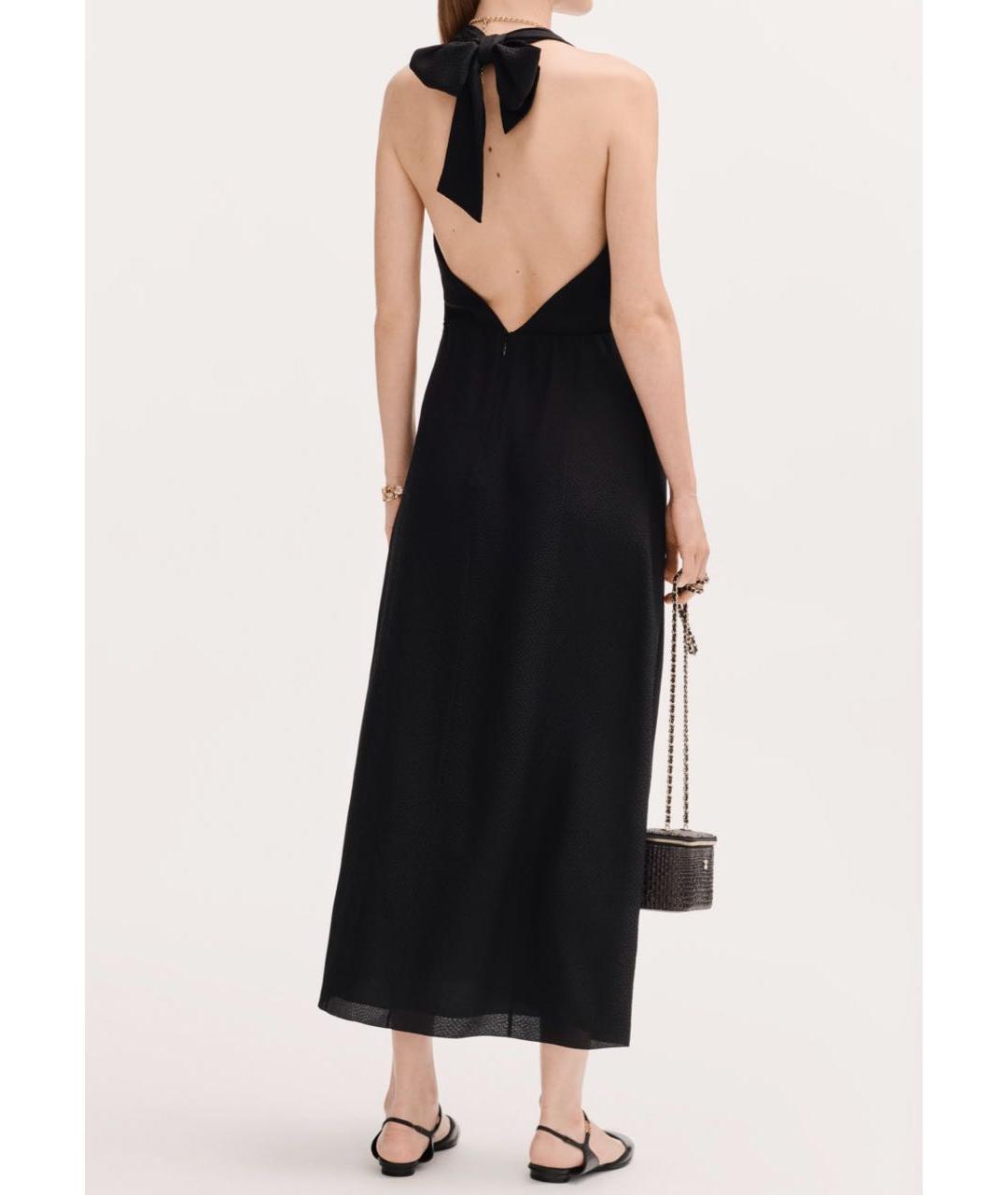 CHANEL Черное шелковое вечернее платье, фото 2