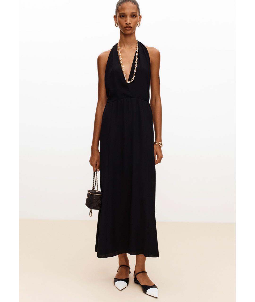 CHANEL Черное шелковое вечернее платье, фото 3