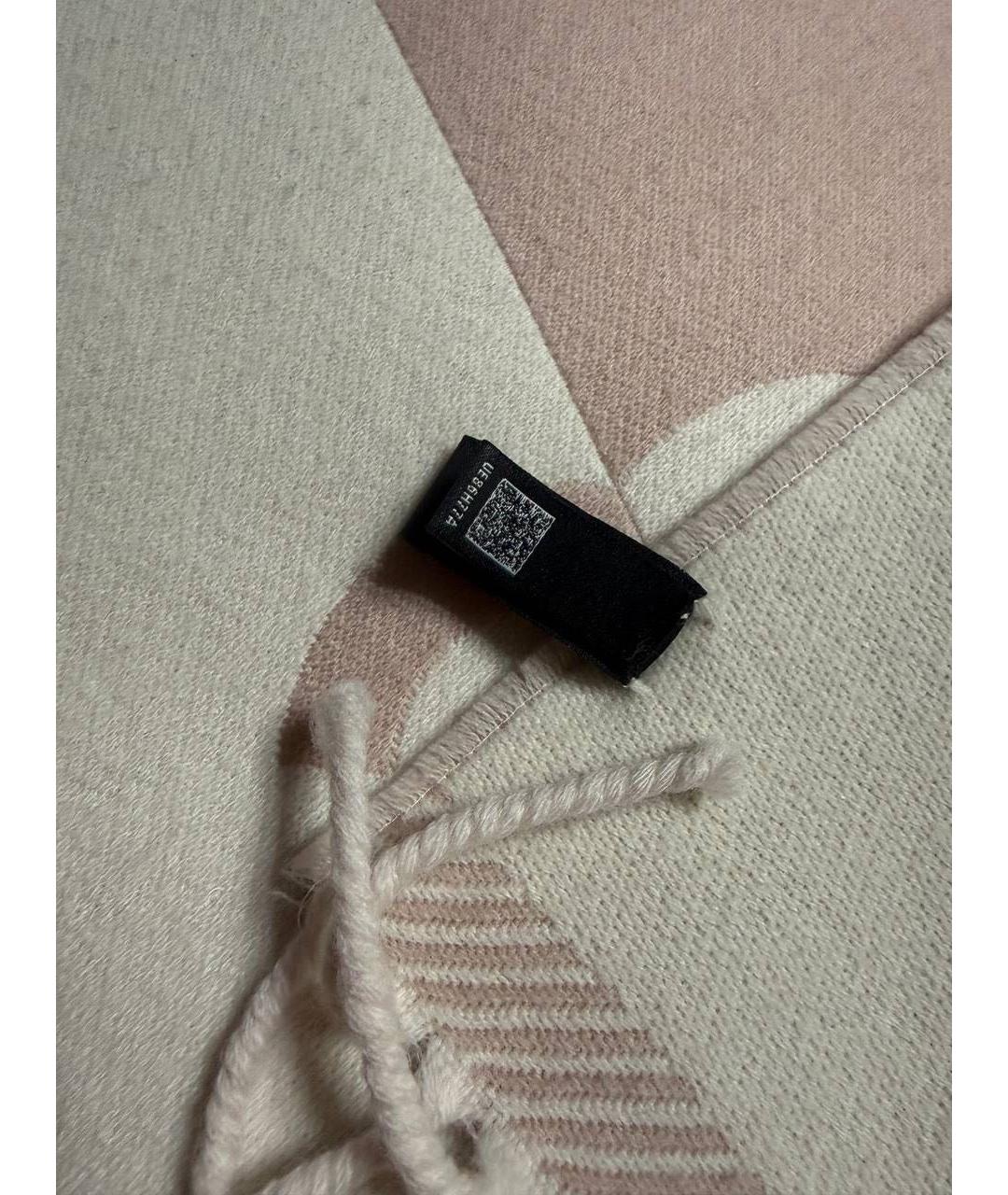 CHANEL Розовый шерстяной шарф, фото 7