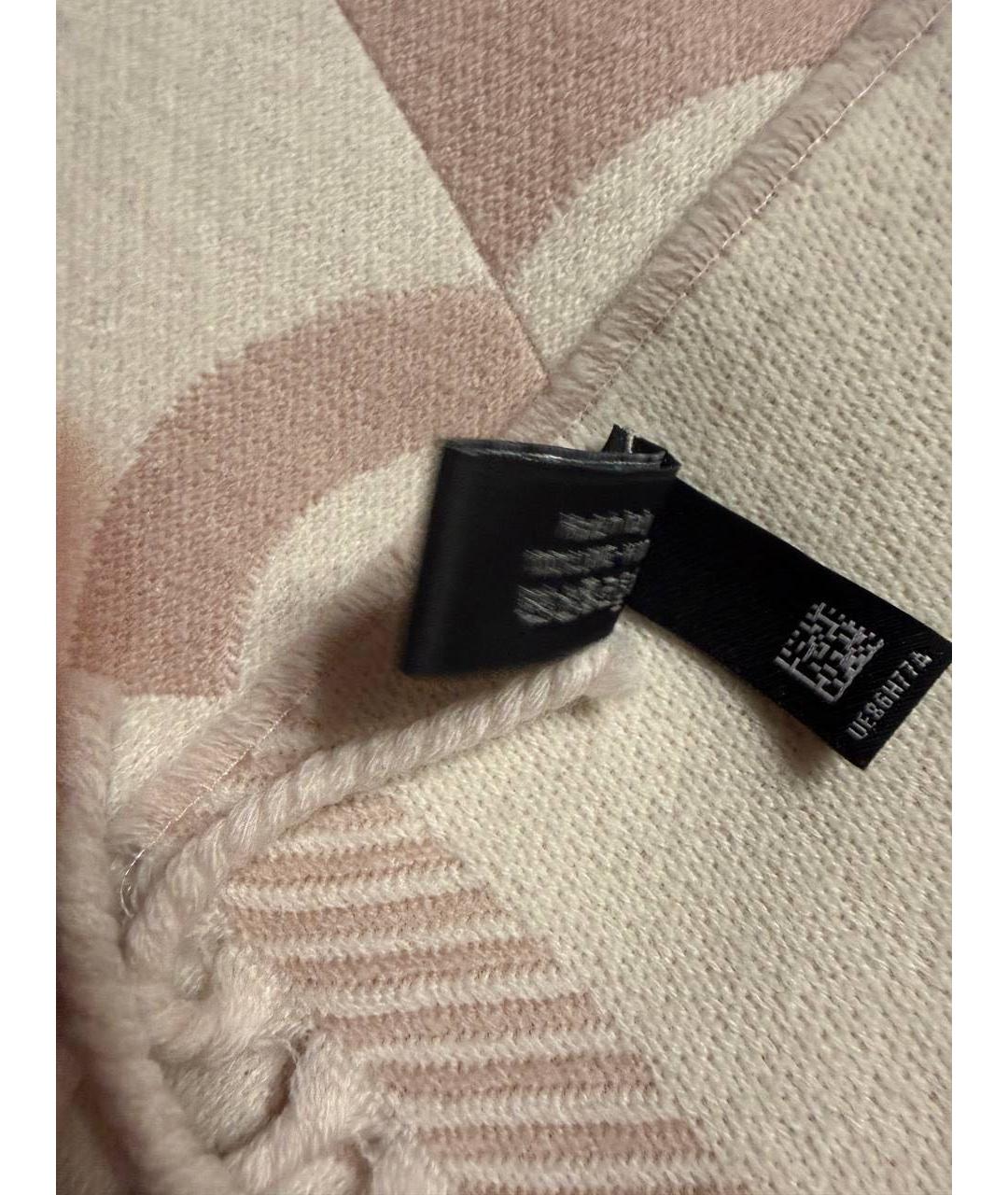 CHANEL Розовый шерстяной шарф, фото 6