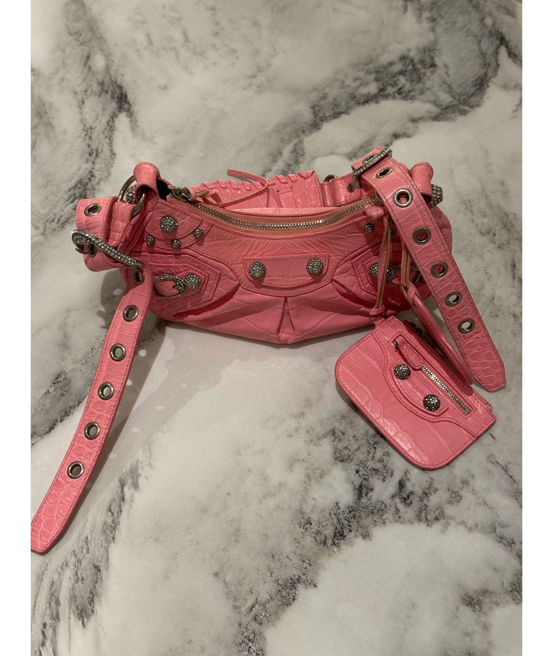 BALENCIAGA Розовая сумка через плечо из искусственной кожи, фото 9