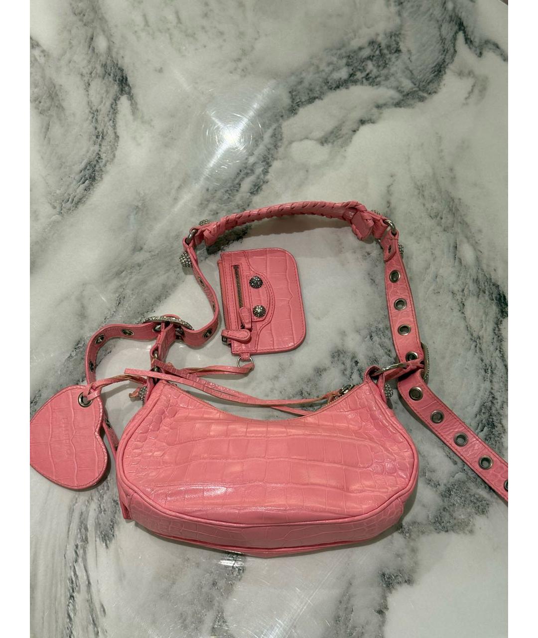 BALENCIAGA Розовая сумка через плечо из искусственной кожи, фото 2