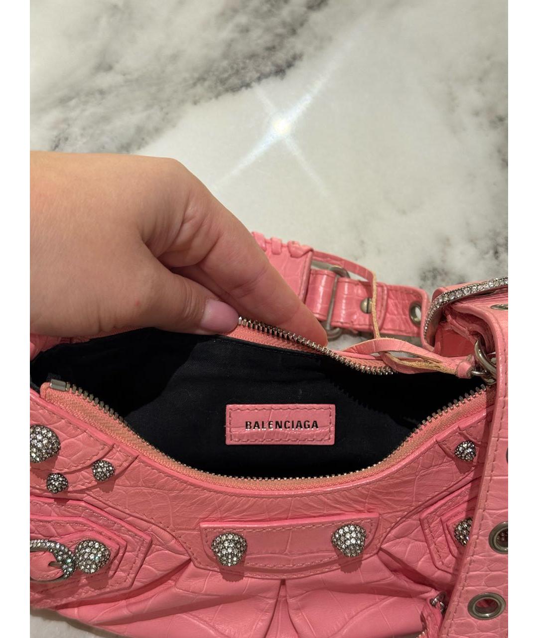 BALENCIAGA Розовая сумка через плечо из искусственной кожи, фото 7