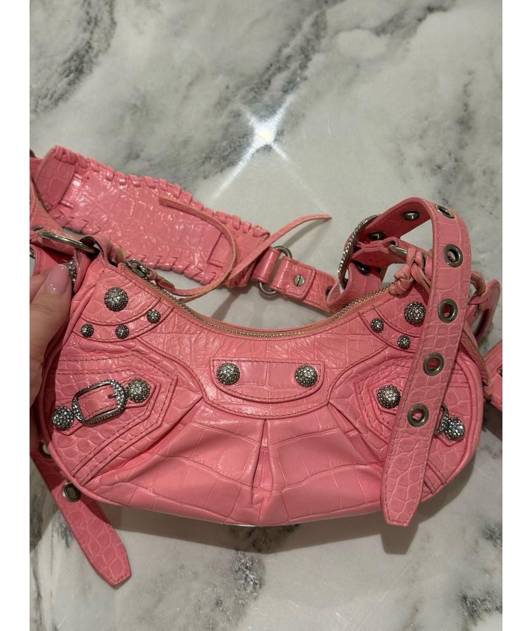 BALENCIAGA Розовая сумка через плечо из искусственной кожи, фото 3