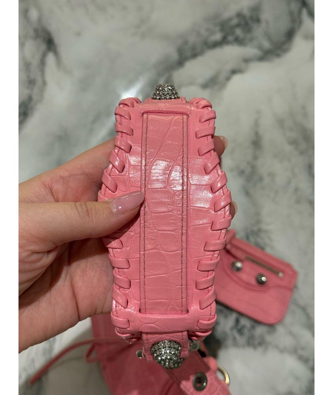 BALENCIAGA Розовая сумка через плечо из искусственной кожи, фото 5