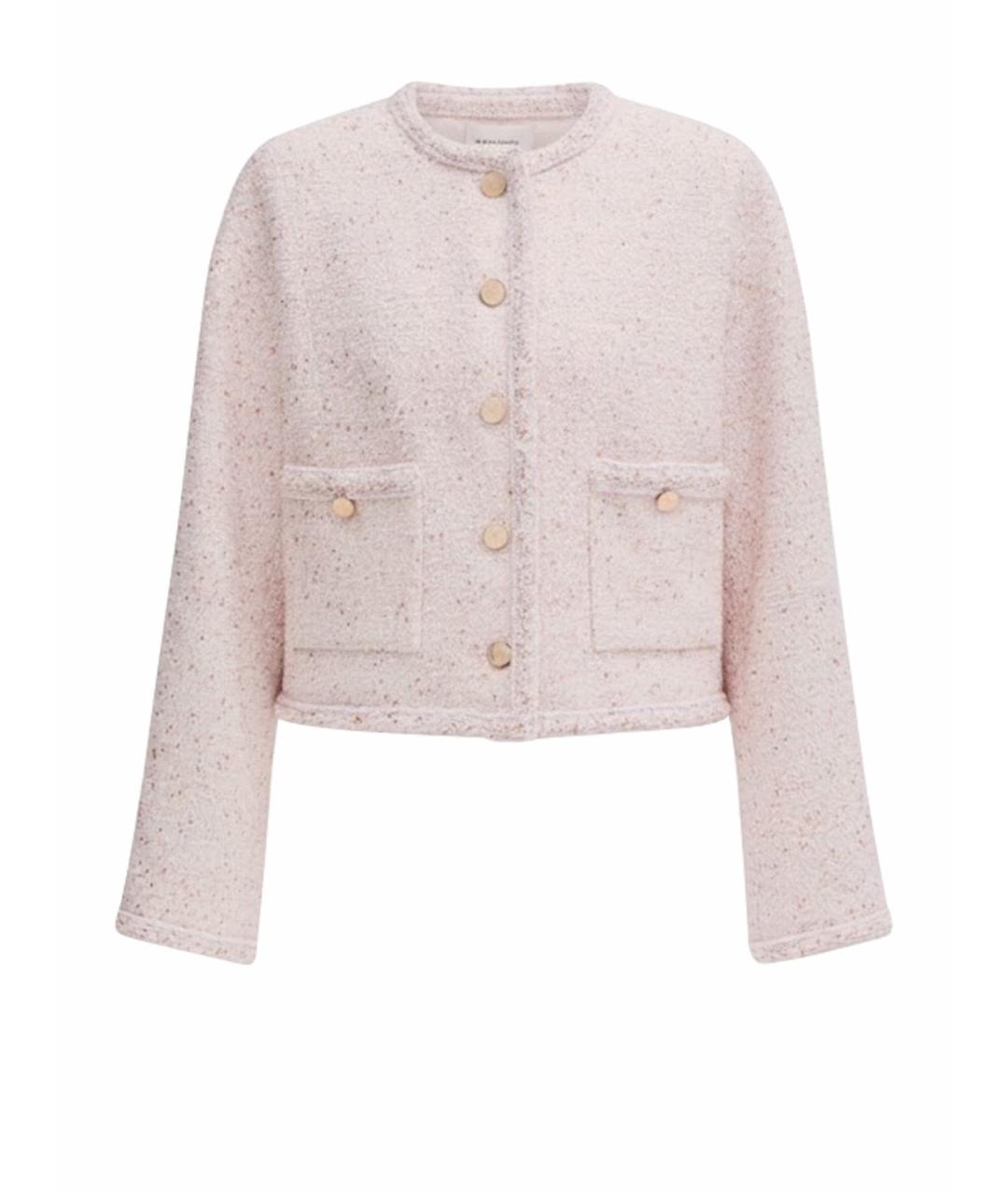CHANEL Розовый твидовый жакет/пиджак, фото 1
