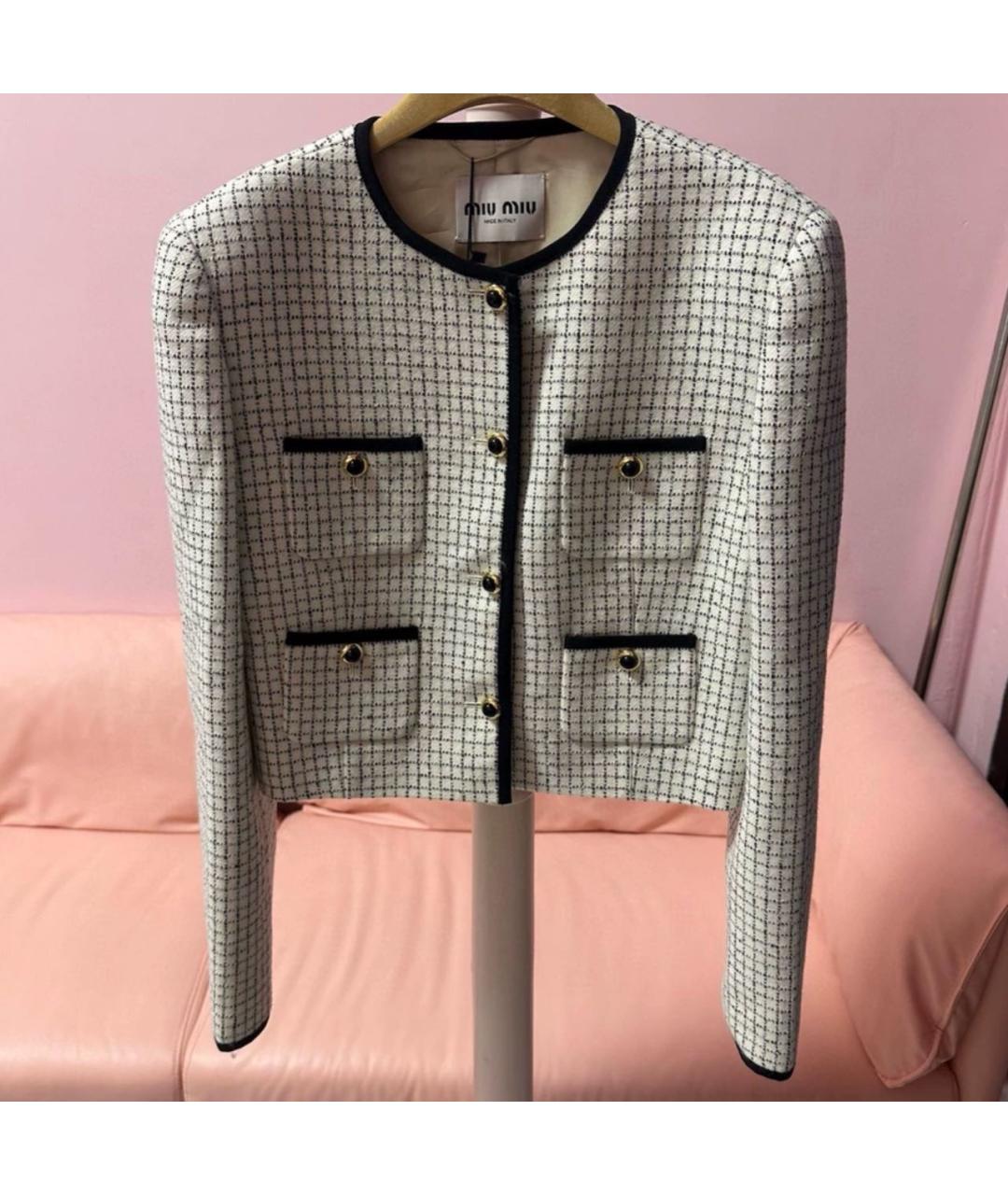 MIU MIU Бежевый жакет/пиджак, фото 4