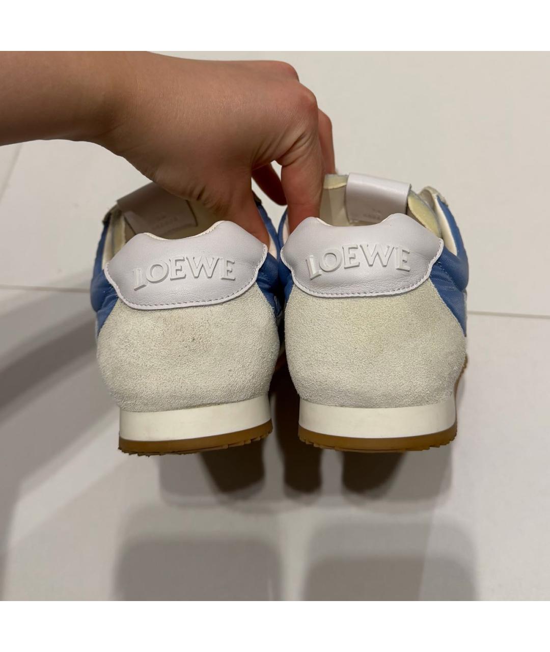 LOEWE Голубые текстильные кроссовки, фото 3