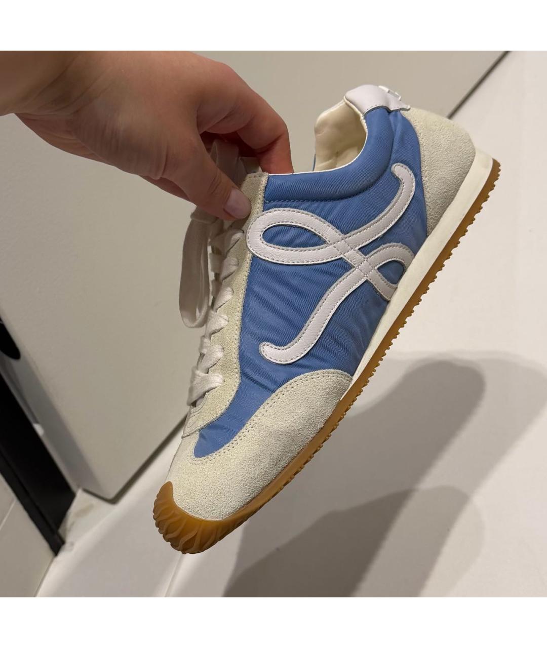 LOEWE Голубые текстильные кроссовки, фото 5