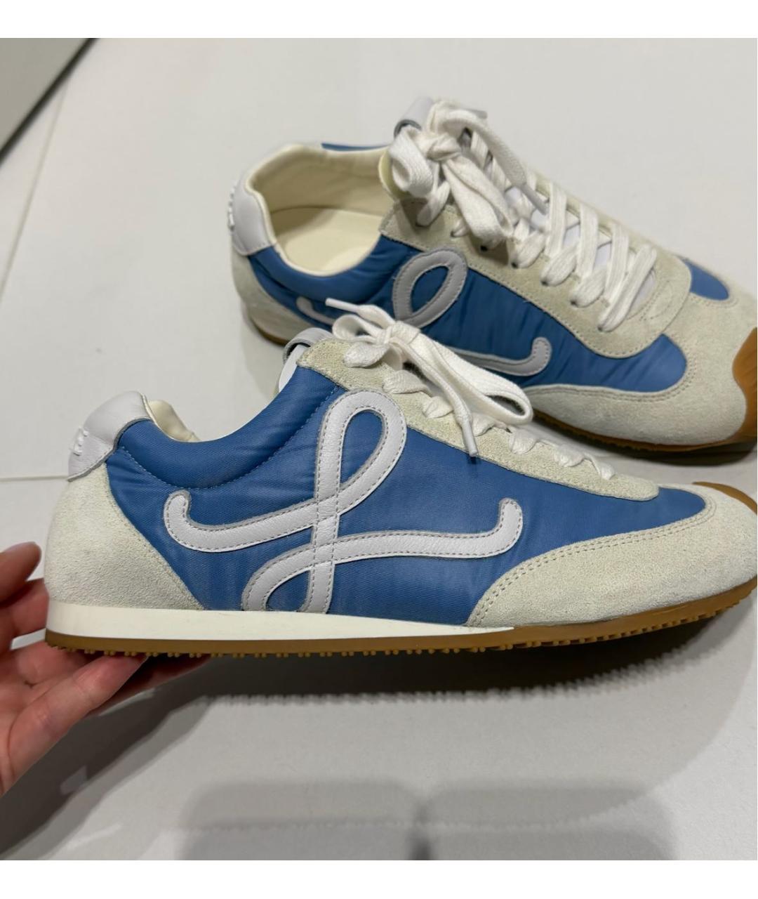 LOEWE Голубые текстильные кроссовки, фото 8
