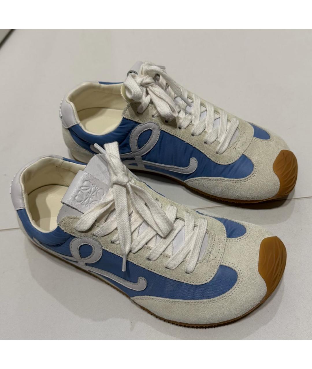 LOEWE Голубые текстильные кроссовки, фото 7