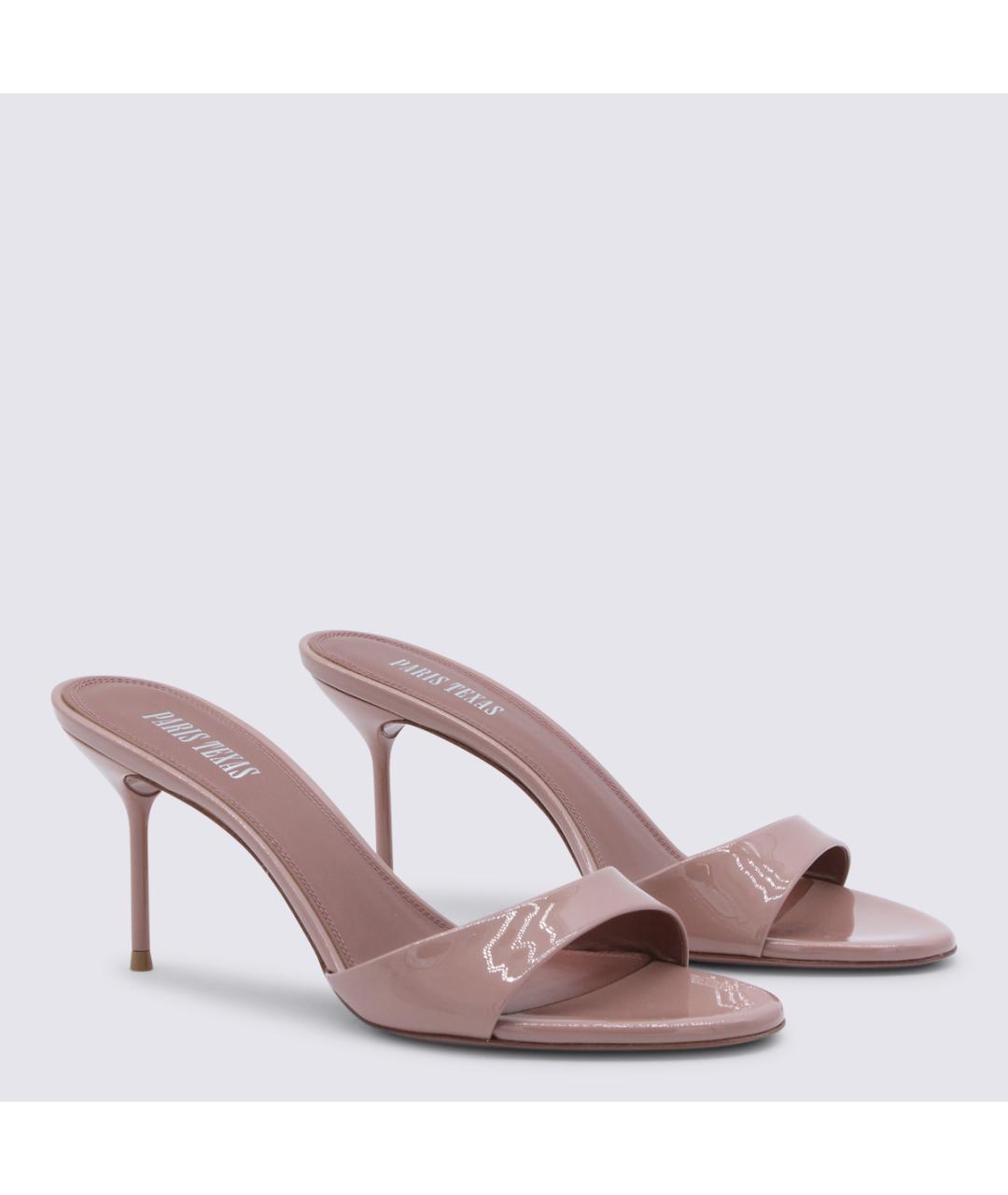 PARIS TEXAS Розовые кожаные босоножки, фото 2
