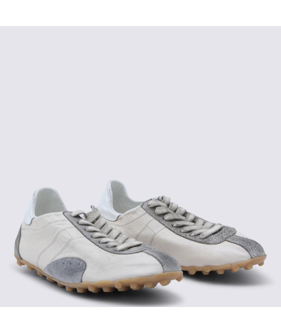 MAISON MARGIELA Серые кожаные кеды, фото 2