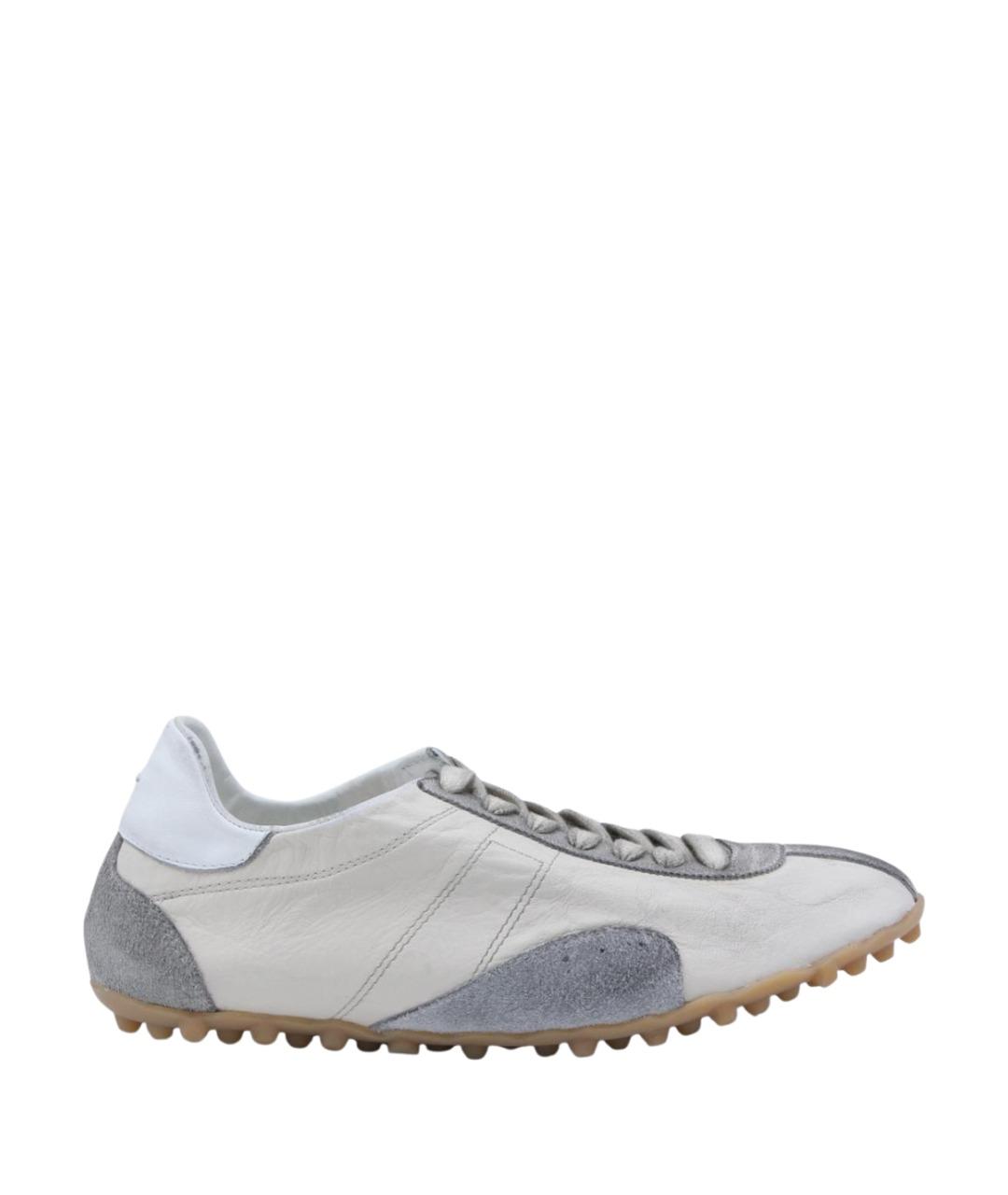 MAISON MARGIELA Серые кожаные кеды, фото 1