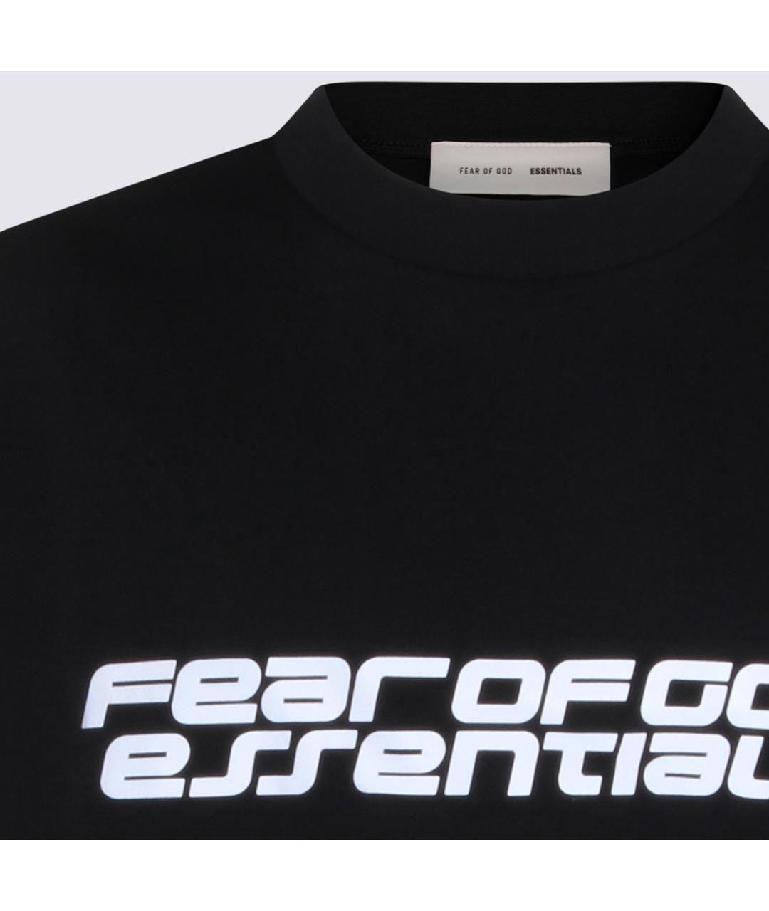 FEAR OF GOD ESSENTIALS Черная хлопко-полиэстеровая футболка, фото 3