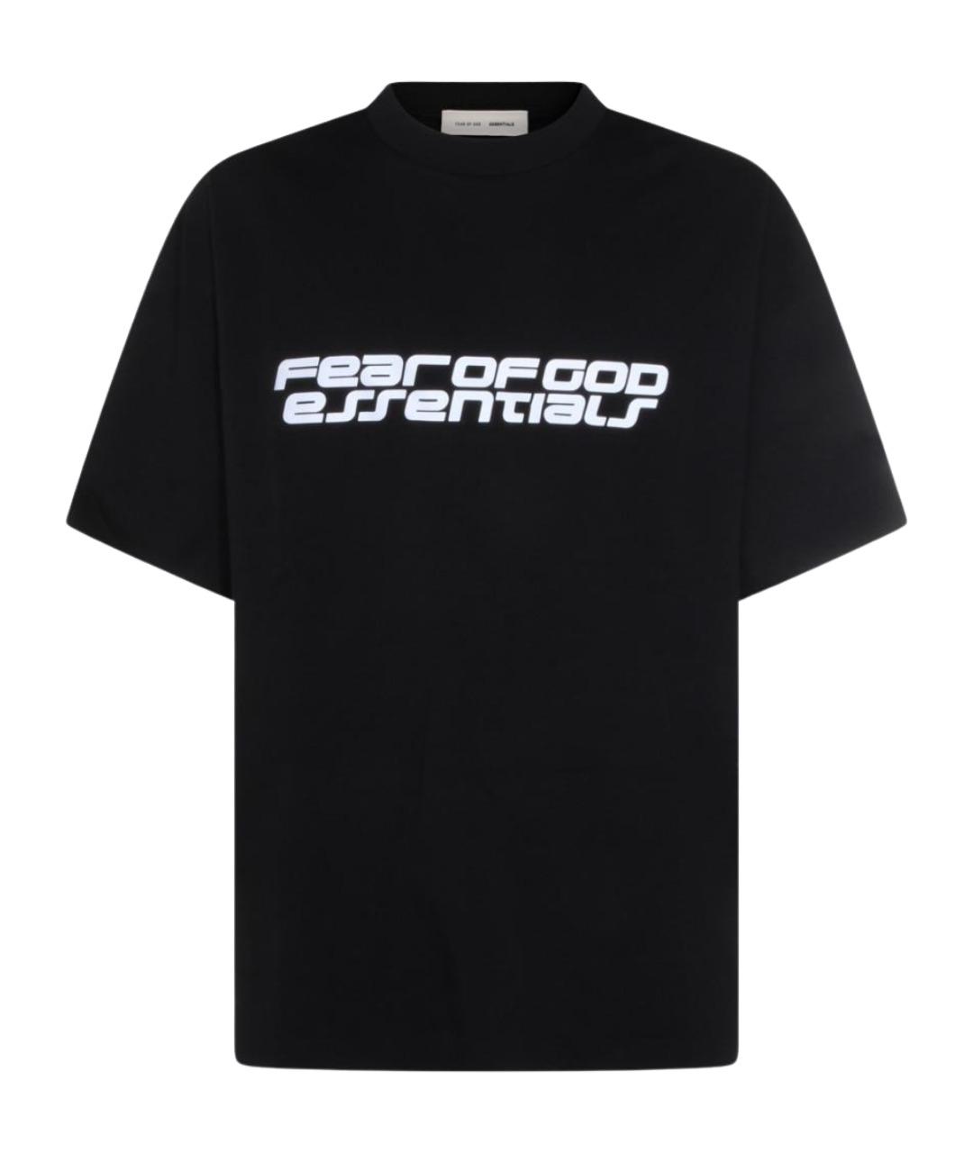 FEAR OF GOD ESSENTIALS Черная хлопко-полиэстеровая футболка, фото 1
