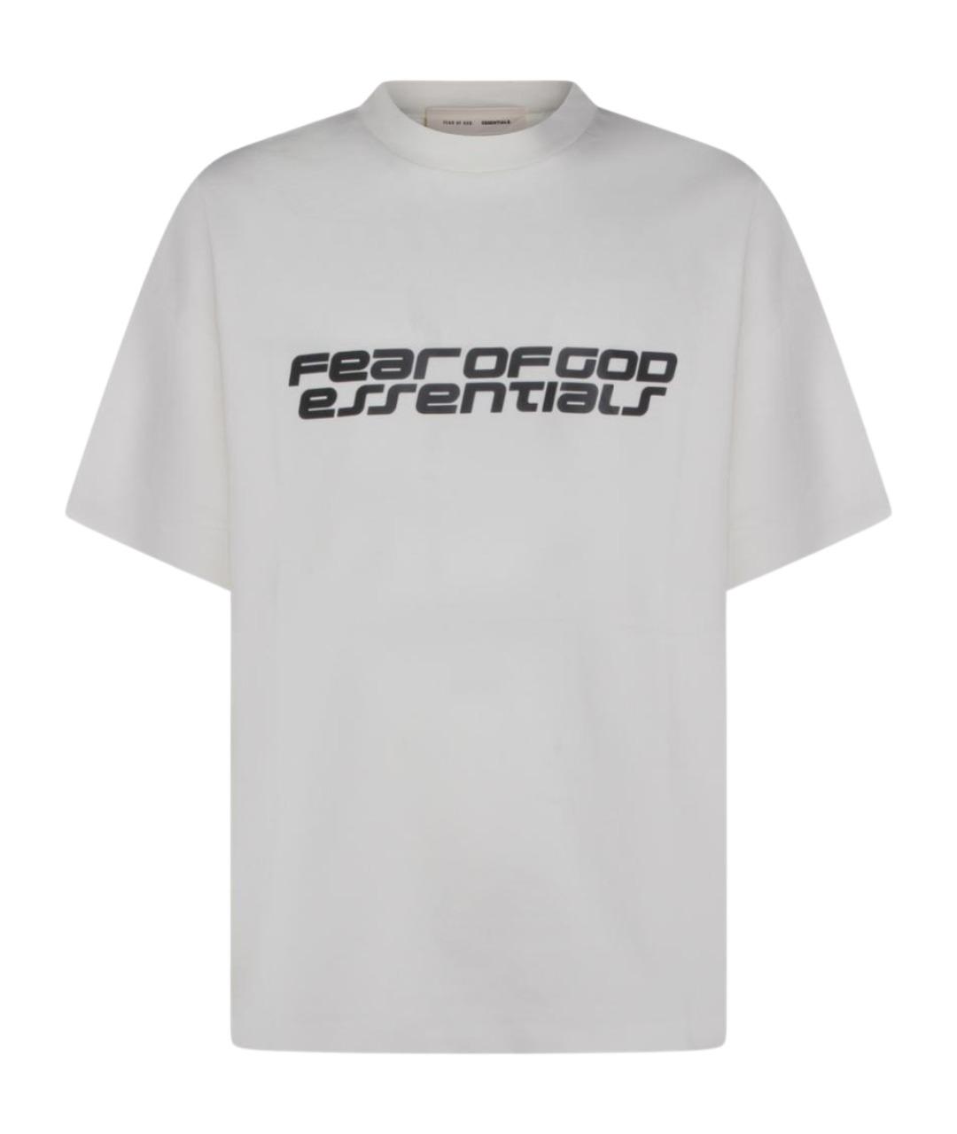 FEAR OF GOD ESSENTIALS Белая хлопко-полиэстеровая футболка, фото 1