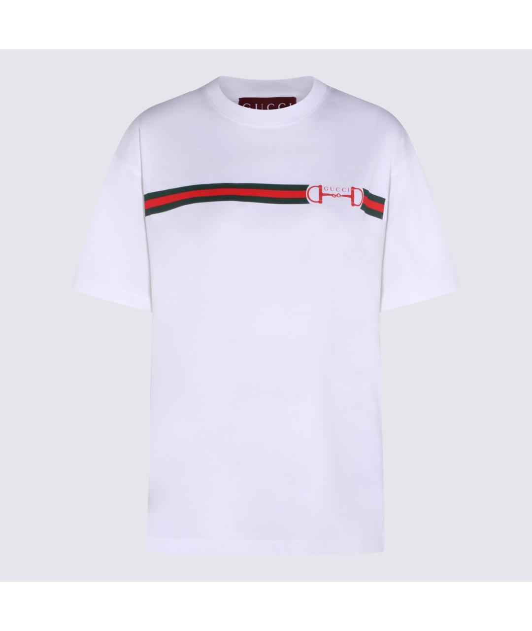 GUCCI Белая хлопковая футболка, фото 4