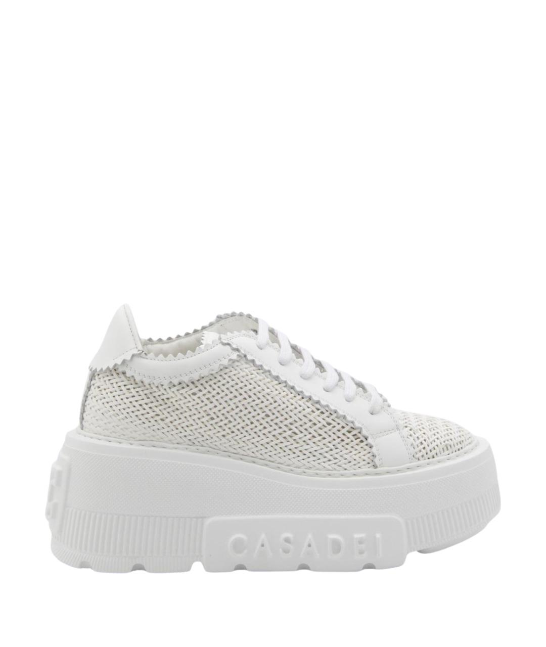 CASADEI Белые кожаные кроссовки, фото 1