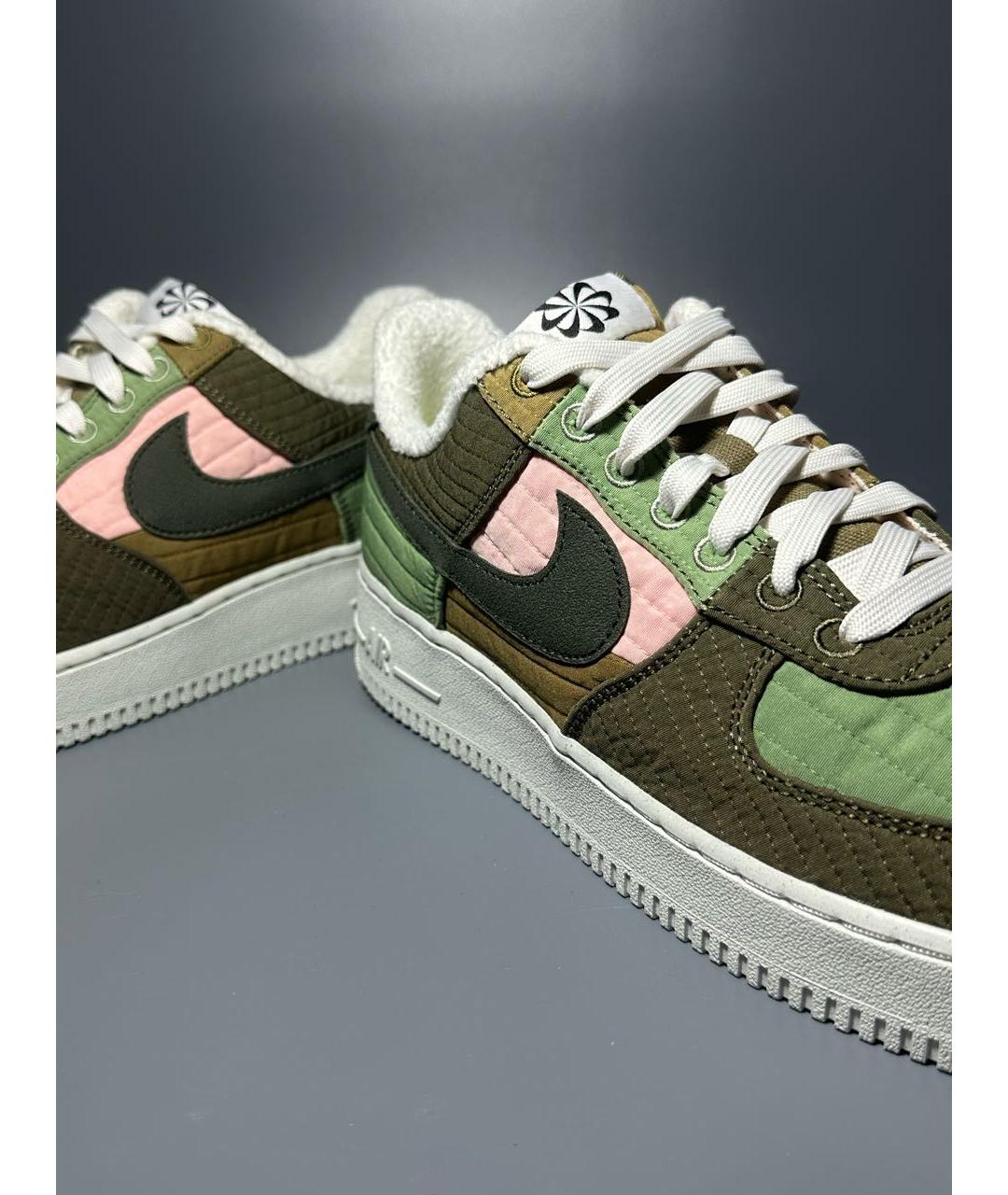 NIKE Зеленые синтетические низкие кроссовки / кеды, фото 6