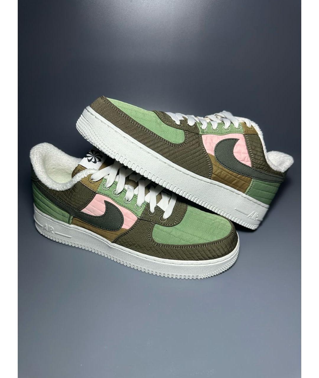 NIKE Зеленые синтетические низкие кроссовки / кеды, фото 5