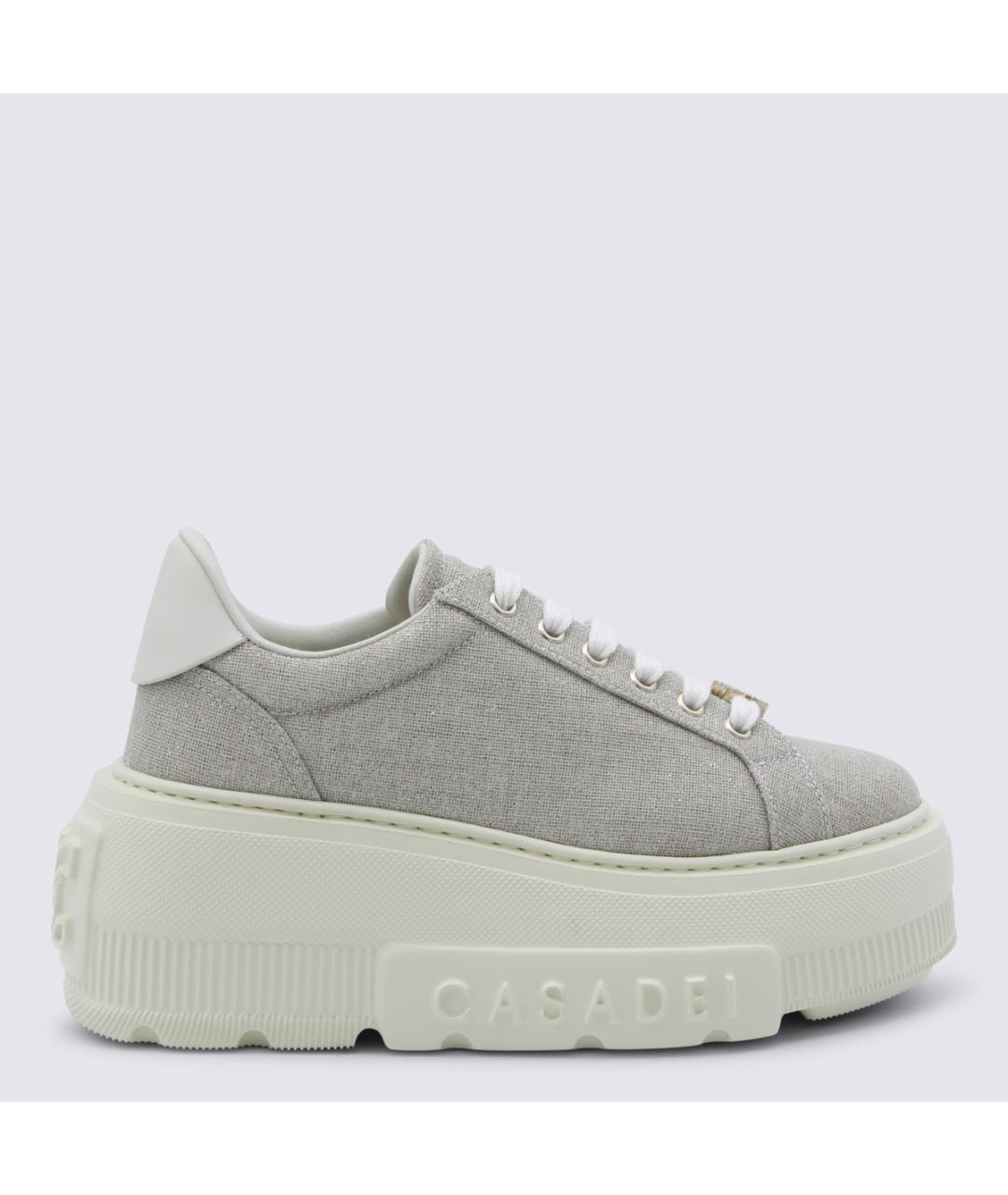 CASADEI Серые текстильные кроссовки, фото 5