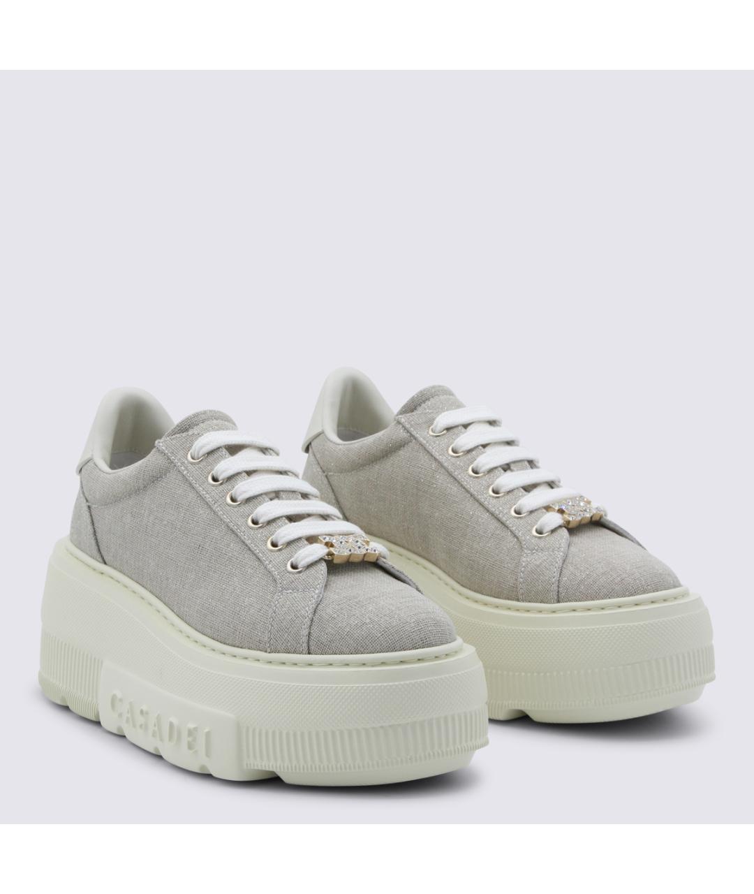 CASADEI Серые текстильные кроссовки, фото 2