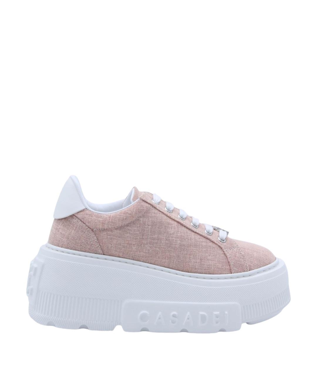 CASADEI Розовые текстильные кроссовки, фото 1