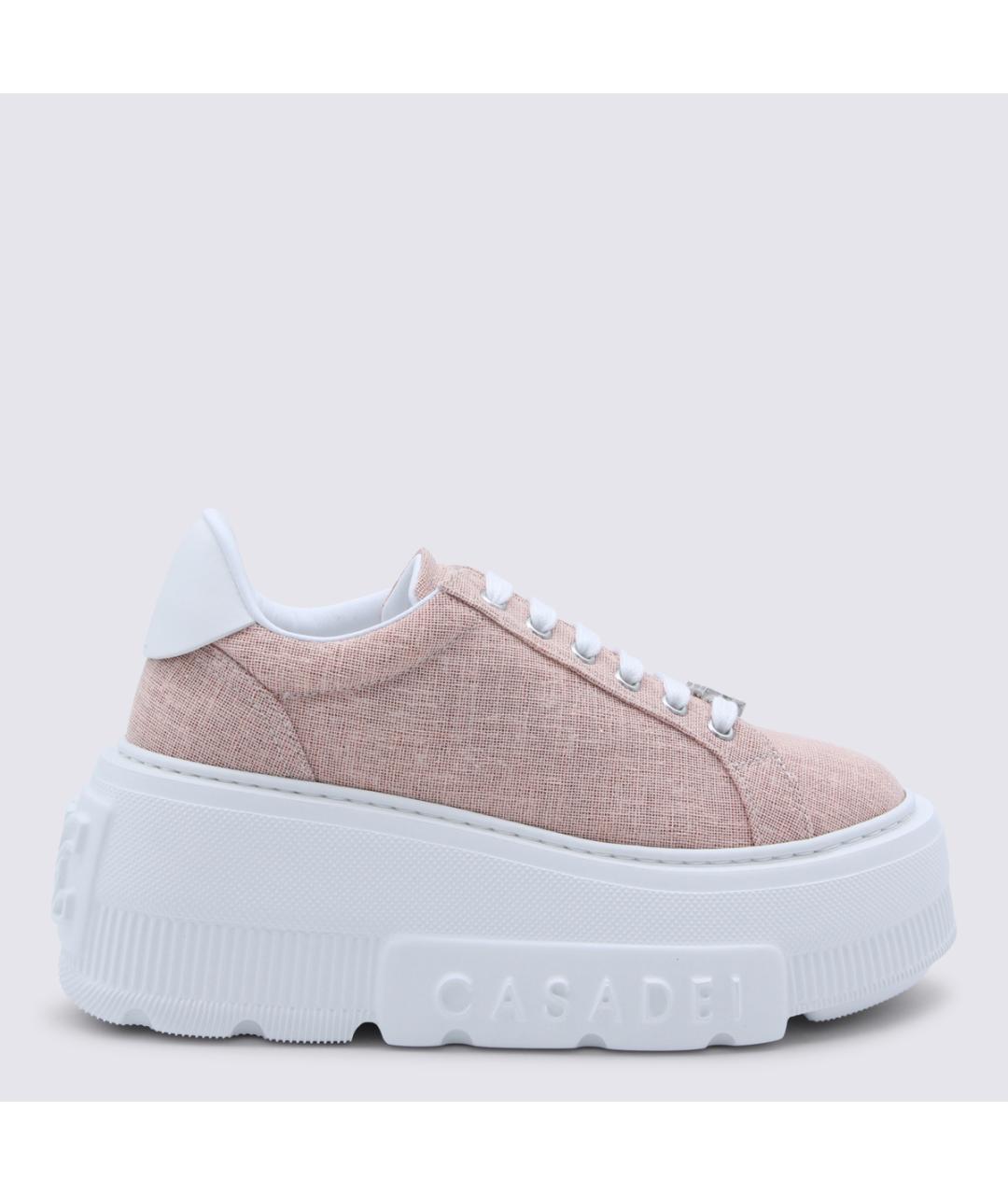 CASADEI Розовые текстильные кроссовки, фото 5